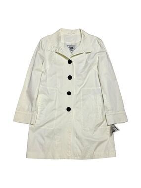 VINTAGE Marvin Richards Designer Ivory White Long Business Casual Trench Medium